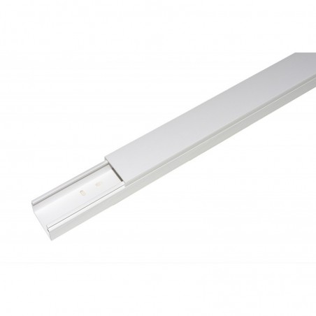 CONFEZIONE 8 CANALINE PASSACAVI ADESIVE IN PVC MT 1 DIMENSIONI 40X25 MM CON COPERCHIO SCORREVOLE BIANCO (8 MT IN TOTALE)