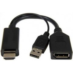 ADATTATORE ATTIVO HDMI MASCHIO - DISPLAYPORT 1.2 FEMMINA CON CONNETTORE USB 4K PER PC/NOTEBOOK HDMI®  A VIDEO DISPLAYPO