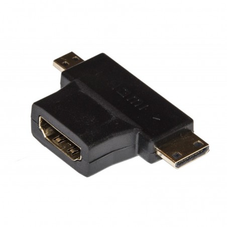 ADATTATORE HDMI FEMMINA A MINI HDMI®  MASCHIO + MICRO HDMI® MASCHIO
