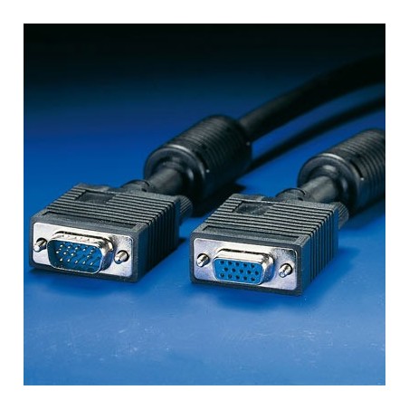 CAVO VGA MONITOR 15 POLI DOPPIA SCHERMATURA UL2919 MASCHIO/FEMMINA MT. 30 CON FILTRO DI FERRITE ANTIDISTURBO