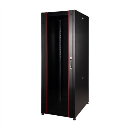 ARMADIO RACK PER RETI 19" 42U (A)2000, (L)600, (P)600 COLORE NERO PORTA TRAFORATA SERIE EAVI