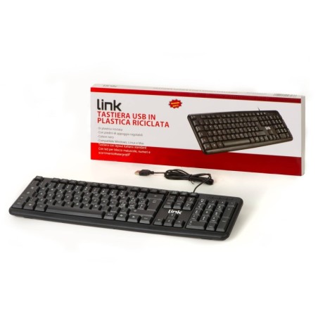 TASTIERA ITALIANA USB 108 TASTI COLORE NERO IN ECOPLASTICA