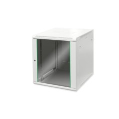 ARMADIO RACK 19" 12 UNITA' DA MURO (A)638 X (L)600 X PROFONDITA' 600 MM. COLORE GRIGIO PORTA VETRO