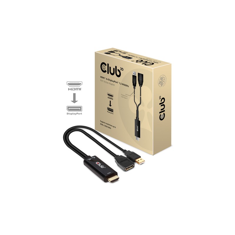 CLUB3D HDMI 2.0 TO DISPLAYPORT 1.2 4K60HZ HDR M/F ACTIVE ADAPTER