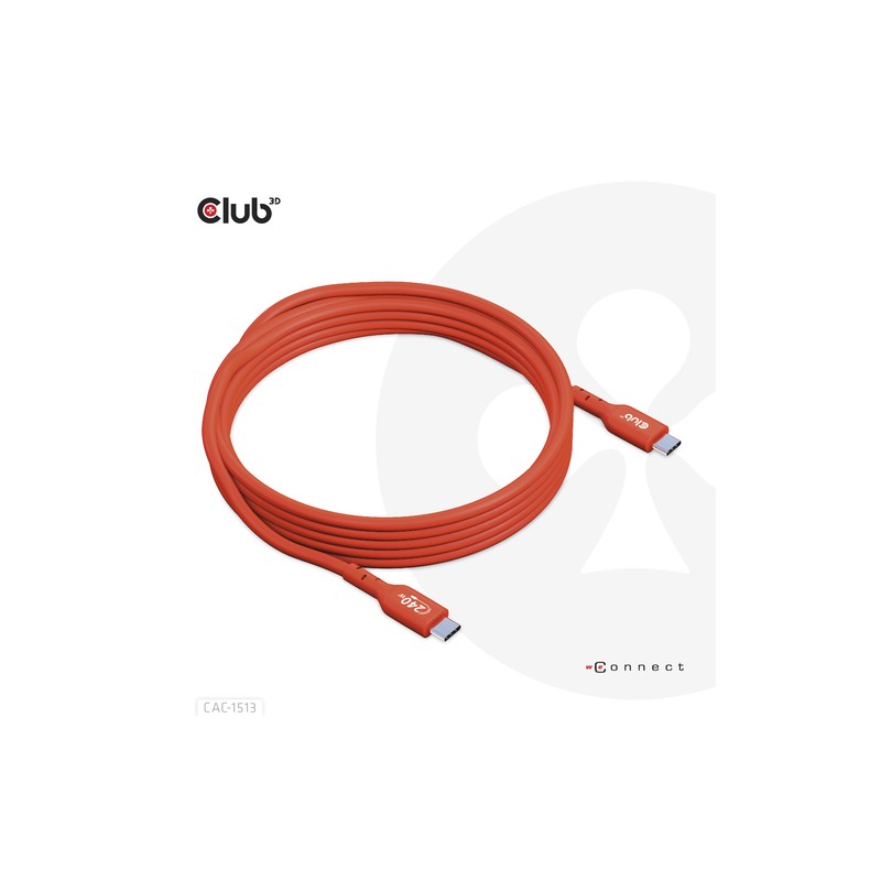 CLUB3D USB2 TYPE-C Bi-DIRECTIONAL USB-IF CERTIFIED CABLE DATA 480Mb, PD 240W(48V/5A) EPR M/M 3m / 9