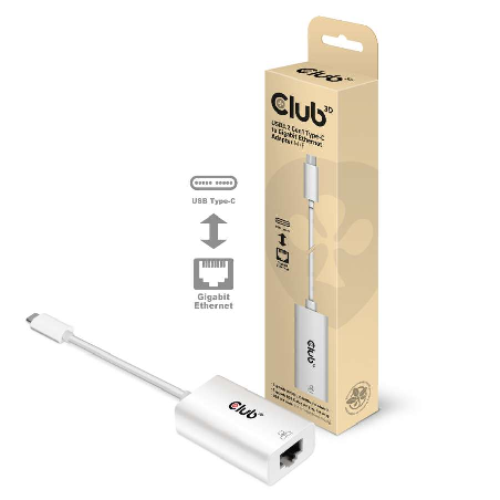 CLUB3D USB TYPE C 3.1 GEN 1 GEN 1 MALE TO 1GB ETHERNET FEMALE ACTIVE ADAPTER