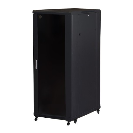 ARMADIO RACK 19" PER RETI 32U (A)1610, (L)600, (P)800 COLORE NERO PORTA VETRO