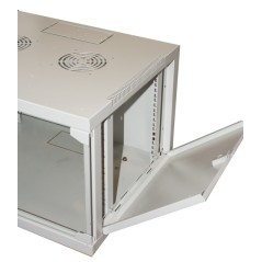 ARMADIO RACK 19" 6 UNITA' DA MURO PER RETI (A)350 X (L)540 X (P) 450 MM COLORE GRIGIO PORTA VETRO