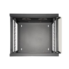 ARMADIO RACK 19" 9 UNITA' DA MURO PER RETI (A)485 X (L)540 X (P) 450 MM COLORE NERO PORTA VETRO