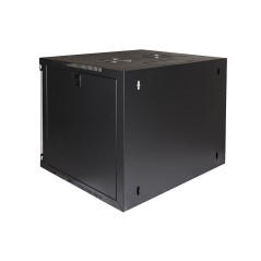 ARMADIO RACK 19" 9 UNITA' DA MURO PER RETI (A)485 X (L)540 X (P) 450 MM COLORE NERO PORTA VETRO