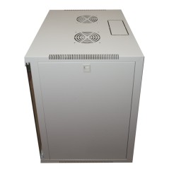 ARMADIO RACK 19" 15 UNITA' DA MURO PER RETI (A)750 X (L)540 X (P) 450 MM COLORE GRIGIO PORTA VETRO