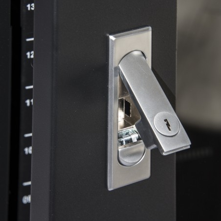 ARMADIO RACK 19" PER RETI 32U (A)1610, (L)600, (P)600 COLORE NERO PORTA VETRO