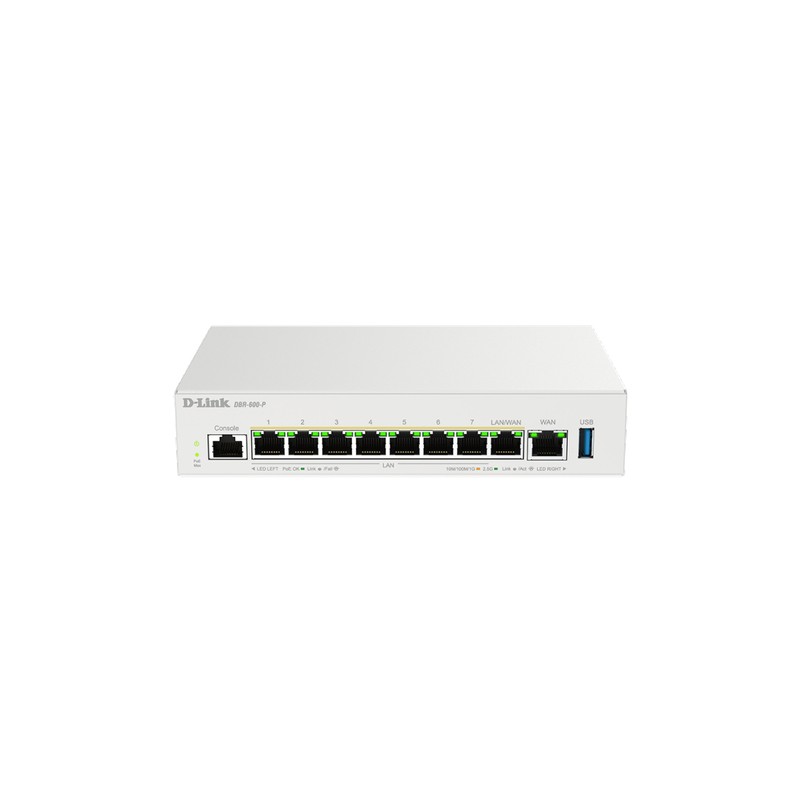 D-LINK SWITCH BUSINESS POE ROUTER- 1 X 10/100/1000/2500 MBPS WAN PORT.- 7 X 10/100/1000/2500 MBPS LA
