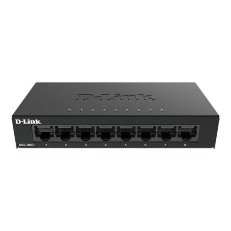 D-LINK SWITCH 8 PORTE GIGABIT ETHERNET METAL HOUSING UNMANAGED SWITCH