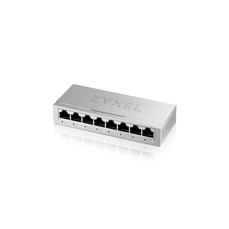 ZYXEL SWITCH UNMANAGED GS-108B V5 , 8 PORTE GIGABIT, CHASSIS METALLO, DESKTOP