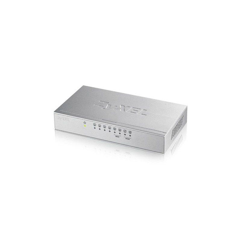 ZYXEL SWITCH UNMANAGED 8 PORTE GIGABIT (8 PORTE PoE, FINO A 60W), CHASSIS METALLO, DESKTOP PORTE PoE, FINO A 60