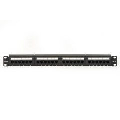 PANNELLO PATCH 19" NON SCHERMATO UTP 24 PORTE 8 POLI RJ45 PER RETI CATEGORIA 5E NERO
