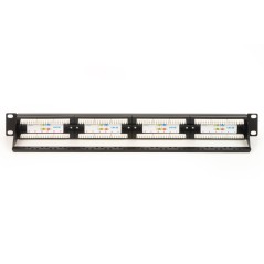 PANNELLO PATCH 19" NON SCHERMATO UTP 24 PORTE 8 POLI RJ45 PER RETI CATEGORIA 5E NERO