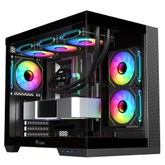 ITEK CASE DARK CAVE DS, GAMING TOWER, ATX, 3X12CM ARGB FAN, 2XUSB3, TYPE-C, SIDE FRONT PANEL TEMP