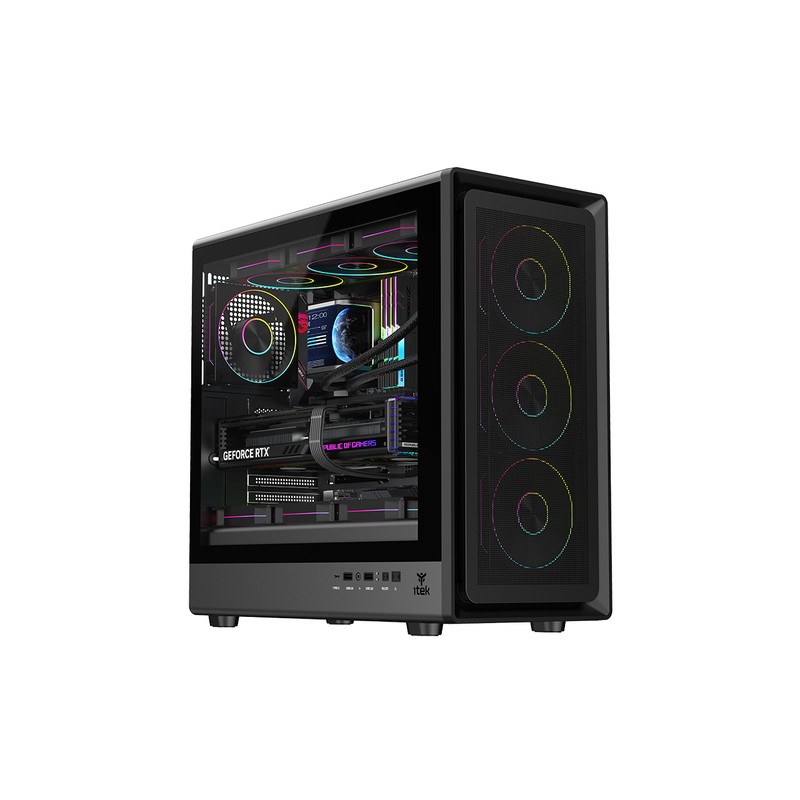 ITEK CASE MESHCORE 36B GAMING TOWER ATX 4x14CM ARGB FAN 2xUSB3 TYPE-C TEMP GLASS SIDE PANEL