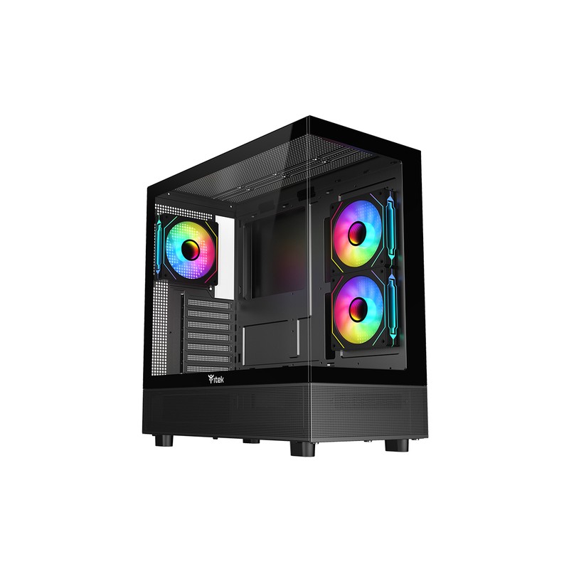 ITEK CASE SHOWBUI 42B, GAMING TOWER, ATX, 3X12CM ARGB FAN, 2XUSB3, TYPE-C, SIDE FRONT PANEL TEMP G
