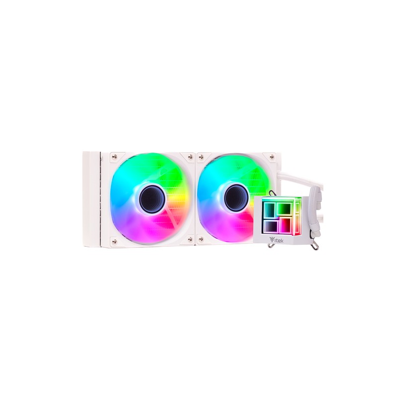 ITEK DISSIPATORE A LIQUIDO HYDRO CUBE 240W - 240MM SKT UNIVERSALE PWM FAN ARGB WHITE EDITION