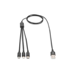 DIGITUS CAVO DI RICARICA 3 IN 1, USB A, LIGHNING + MICRO USB + USB-C