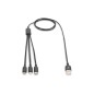 DIGITUS CAVO DI RICARICA 3 IN 1, USB A, LIGHNING + MICRO USB + USB-C