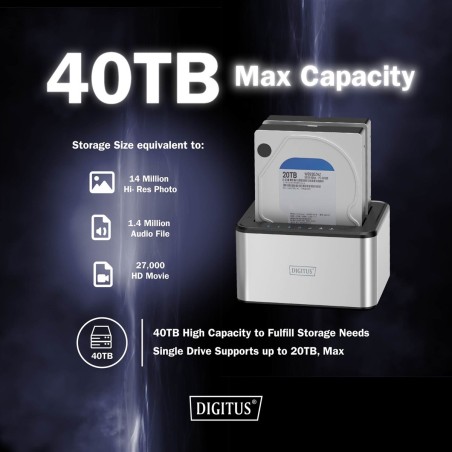 DUAL SATA HDD DOCKING STATION 2,5"/ 3,5