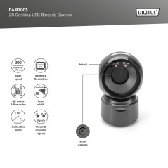 DIGITUS SCANNER DI CODICI A BARRE USB DESKTOP 2D