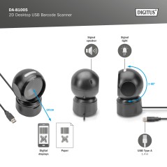 DIGITUS SCANNER DI CODICI A BARRE USB DESKTOP 2D