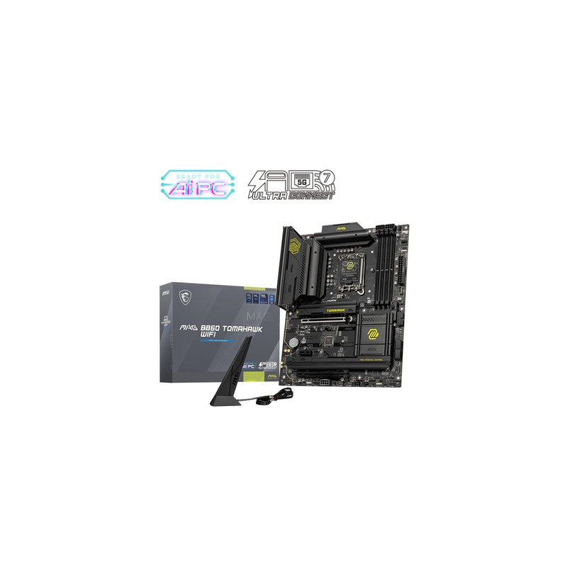 MSI MB INTEL MAG B860 TOMAHAWK WiFI ATX DDR5, 1PCI-Ex16, 1PCI-Ex4, 1PCI-Ex1, 4SATA3
