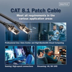 DIGITUS CAVO PATCH CAT 8.1 S/FTP 2 MT. COLORE NERO