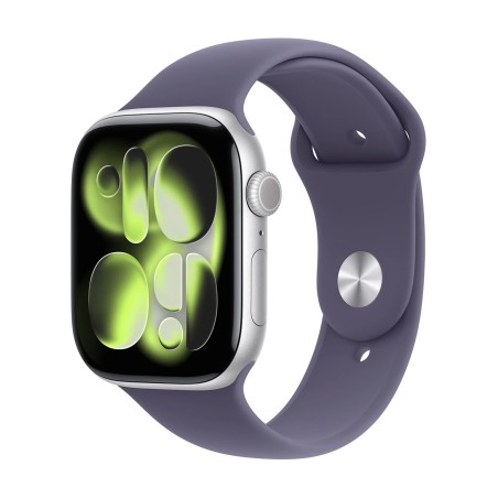 APPLE WATCH SERIES 11GPS E CELLULAR 46MM SILVER ALUMINIUM CASE WITH PURPLE FOG SPORT BAND, S/M