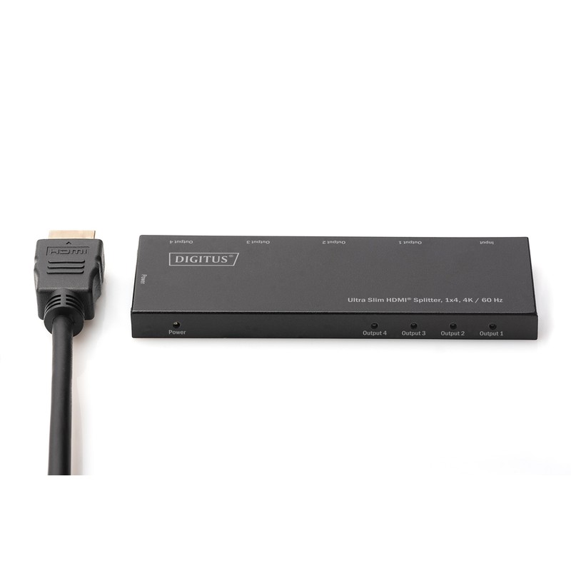 SPLITTER HDMI ULTRA SLIM, 1X4, 4K/60HZ HDR, HDCP 2.2, 18 GBPS, MICRO USB POWER SPLITTER HDMI ULTRA SLIM, 1X4, 4K/60HZ HDR, HDCP 2.2, 18 GBPS, MICRO USB POWER