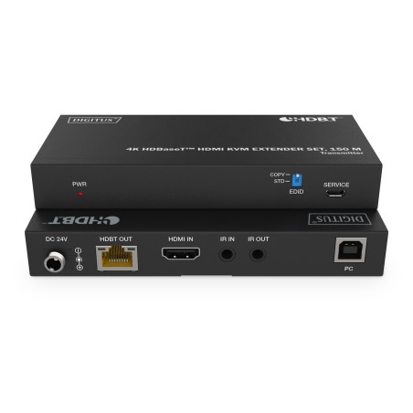 DIGITUS SET EXTENDER 4K HDBASET HDMI KVM, 150 M