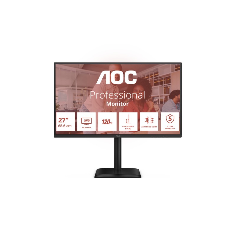 AOC MONITOR 27 LED IPS QHD 16:9 4MS 120hz 350 CDM, PIVOT, DP/HDMI, USB-C, MULTIMEDIALE