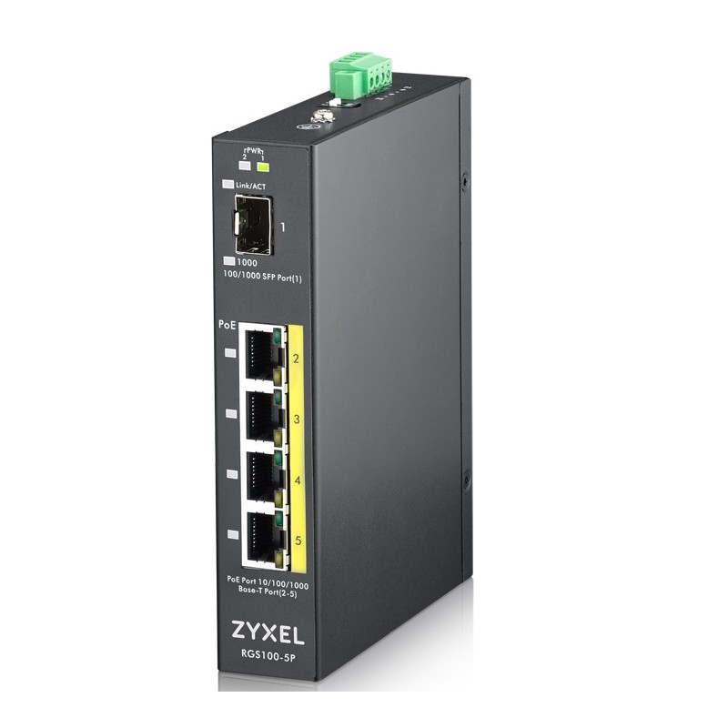 ZYXEL SWITCH INDUSTRIALE UNMANAGED, 4X GIGABIT POE 120W, DIN RAIL, ALIM. 12-58V DC ZYXEL SWITCH INDUSTRIALE UNMANAGED, 4X GIGABIT POE 120W, DIN RAIL, ALIM. 12-58V DC
