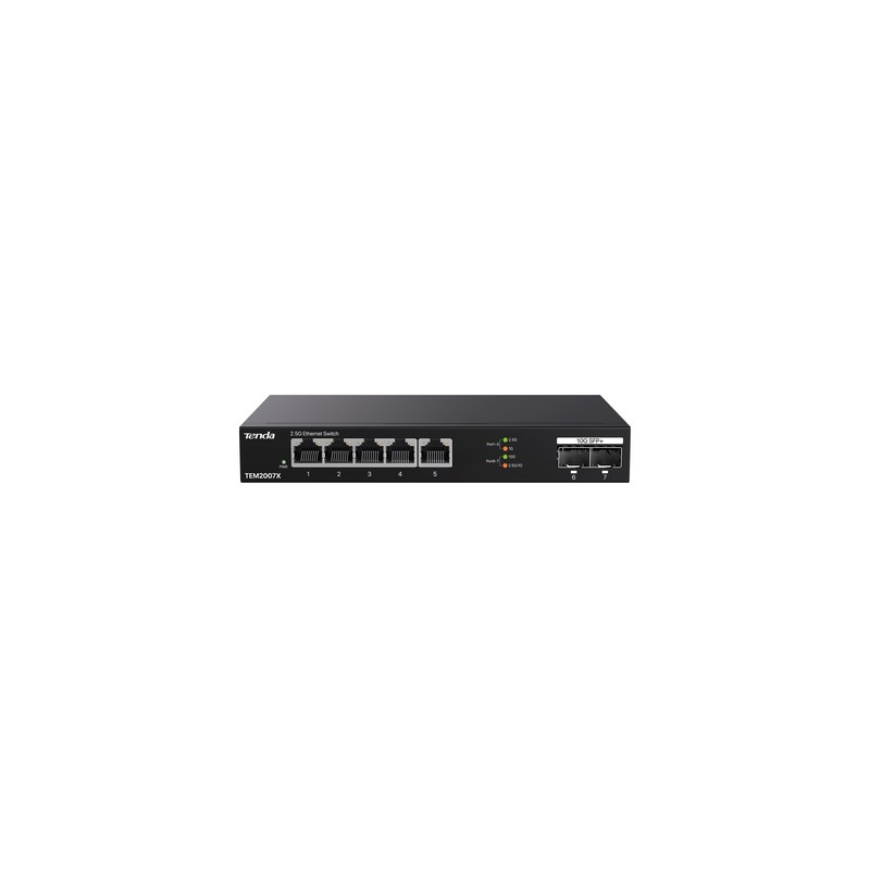 TENDA SWITCH UNMANAGED DESKTOP, 5*2.5GE + 2*10G SFP