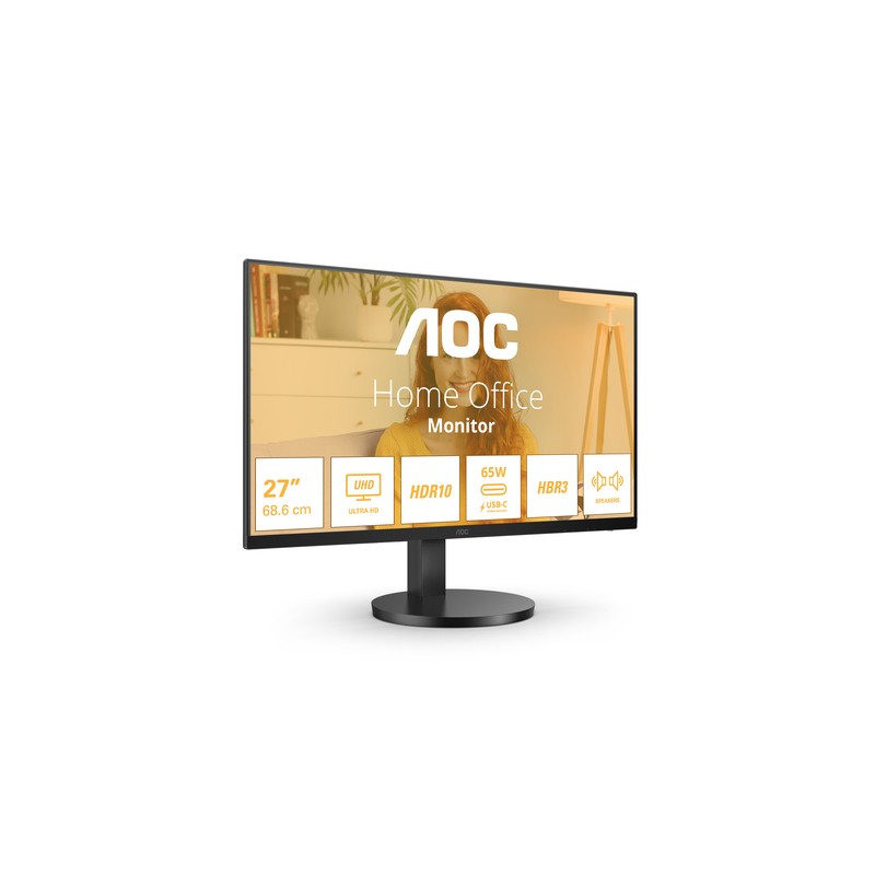 AOC MONITOR 27 LED IPS 4K UHD 16:9 4MS 350 CDM, REG ALTEZZA, USB-C DOCK, HDMI, MULTIMEDIALE
