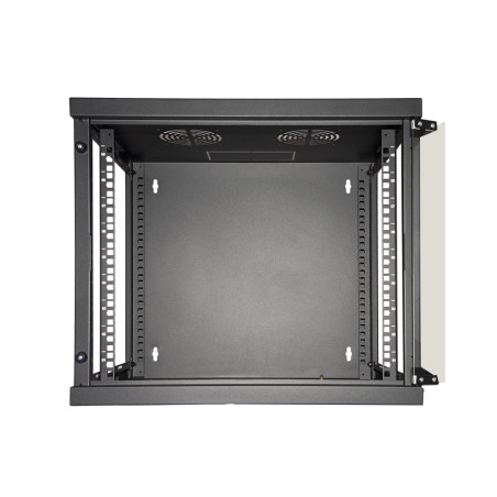 ARMADIO RACK 19" 9 UNITA' DA MURO PER RETI (A)485 X (L)540 X (P) 450 MM COLORE NERO PORTA VETRO