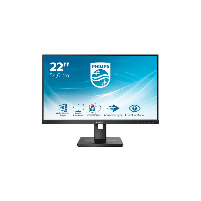 PHILIPS MONITOR 21,5 LED IPS 16:9 FHD 4MS 250 CD/M, VGA/DVI/DP/HDMI, MULTIMEDIALE