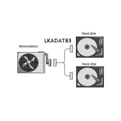 CAVETTO SDOPPIATORE SATA INTERNO 1 MASCHIO - 2 X FEMMINA CM 20