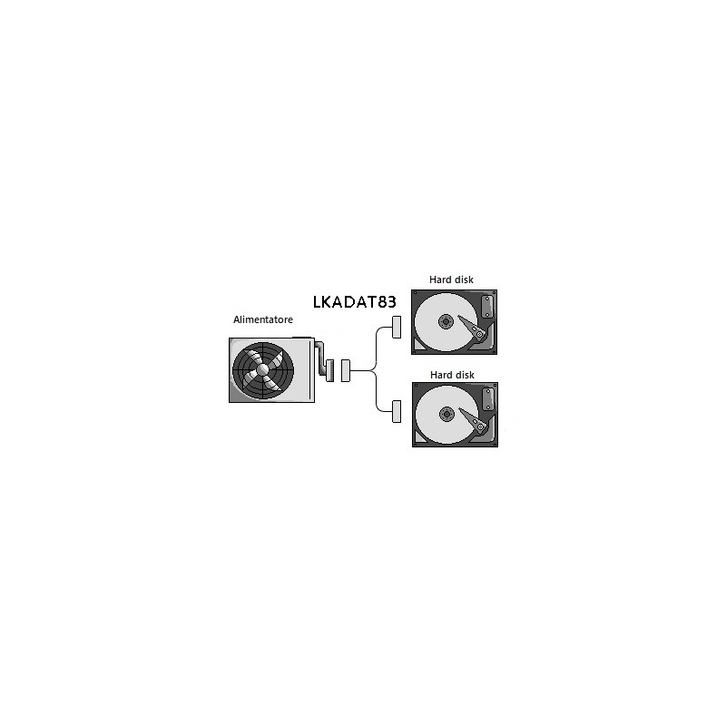 CAVETTO SDOPPIATORE SATA INTERNO 1 MASCHIO - 2 X FEMMINA CM 20