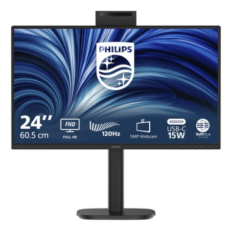 PHILIPS MONITOR 23,8 LED IPS FHD 16:9 4MS 300 CDM 120hz, PIVOT, WEBCAM, USB-C, VGA/DP/HDMI, MULTIMED