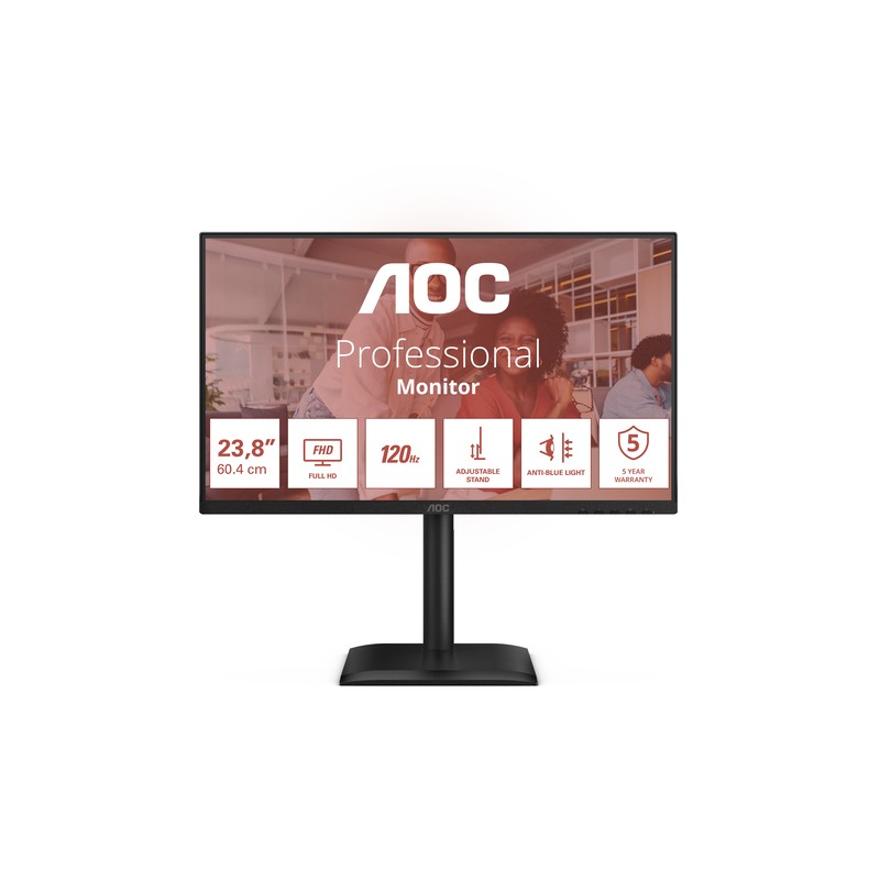 AOC MONITOR 23,8 LED IPS FHD 16:9 4MS 300 CDM, PIVOT, USB-C, DP/HDMI, MULTIMEDIALE