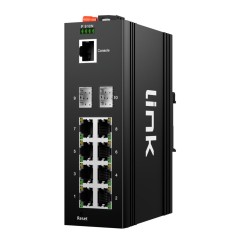 SWITCH INDUSTRIALE 8 PORTE GIGABIT POE 30W, 2 SFP LAYER 2