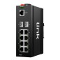 SWITCH INDUSTRIALE 8 PORTE GIGABIT POE 30W, 2 SFP LAYER 2