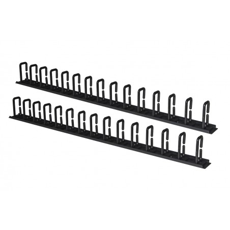 COPPIA PASSACAVI VERTICALI 1U CM ALTEZZA 86,5 NERO