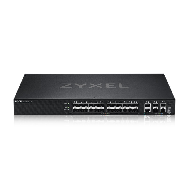 ZYXEL SWITCH MANAGED LAYER 3 LITE, 24X SFP GB, 2X 10G, 4 SFP+, RACK, NFLEX ZYXEL SWITCH MANAGED LAYER 3 LITE, 24X SFP GB, 2X 10G, 4 SFP+, RACK, NFLEX
